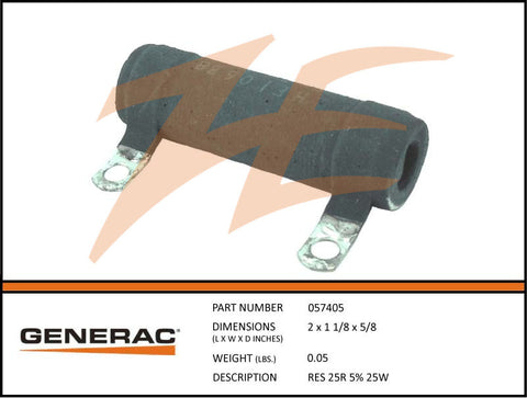 Generac 057405/G057405 Resistor 25R 5% 25W