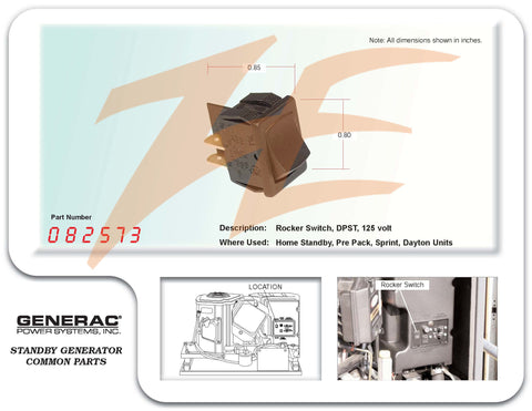 Generac 082573/G082573 Exercise Switch