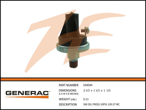 SW Oil Press 10PSI 1/8-27 NC