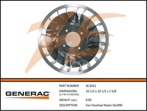 FAN FLYWHEEL NYLON GTV990