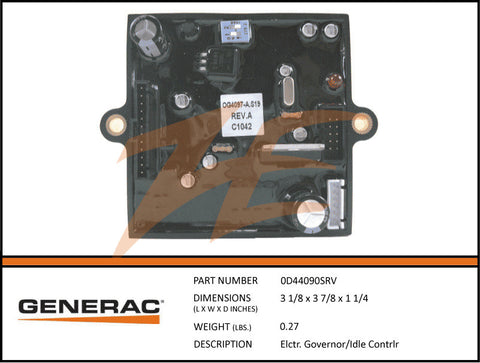 Generac 0D4409/0D44090SRV Portable Controller PCB with Idle Control