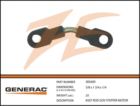 Generac 0E0409 Stepper Motor Governor Rod Assembly