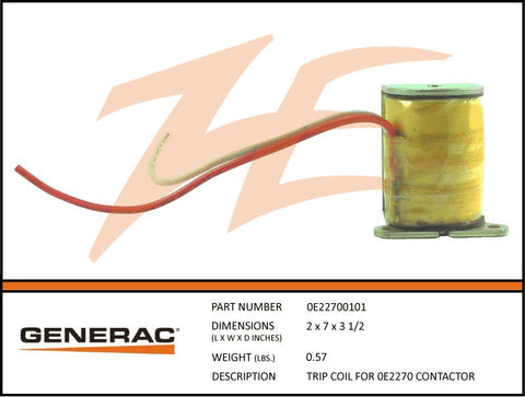 Generac 0E22700101 Trip Coil for 0E2270 Contactor