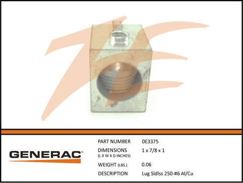 Generac 0E3375 Lug Kit