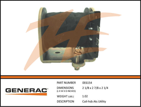 Generac 0E6154 ATS Transfer Coil Utility