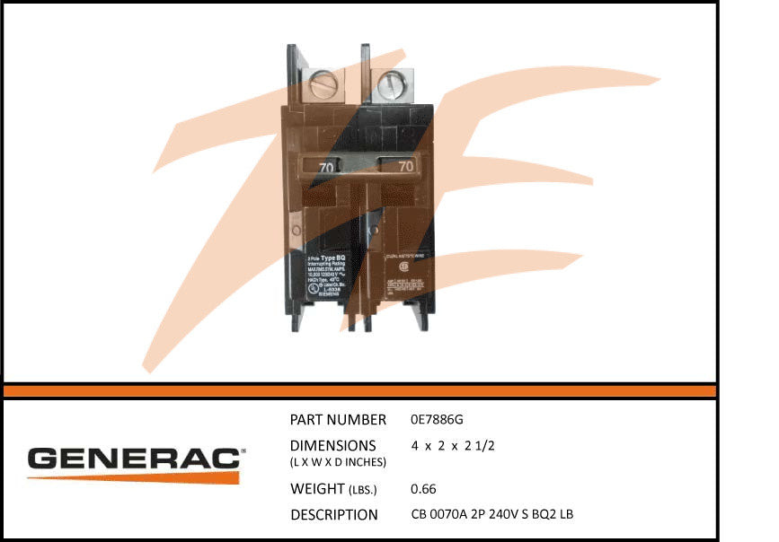 CB 0070A 2P 240V S BQ2 LB