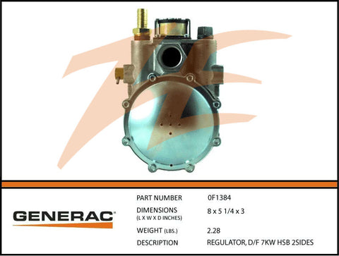 Generac 0F1384 Fuel Regulator Dual Fuel 7kW