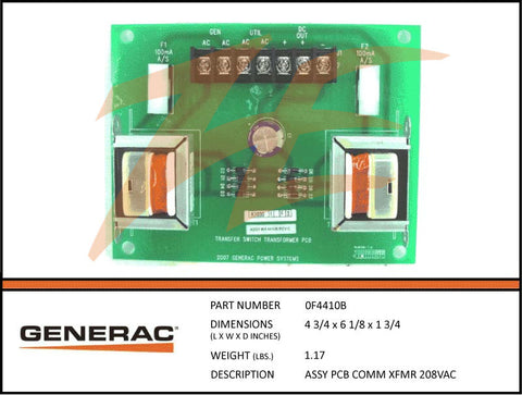 ASSY PCB COMM XFMR 208VAC