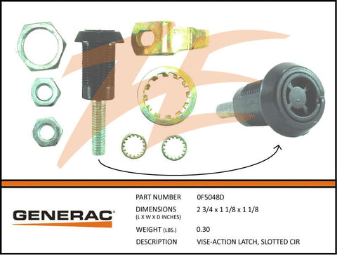 Generac 0F5048D Vice Action Latch Slotted Circle Type Key