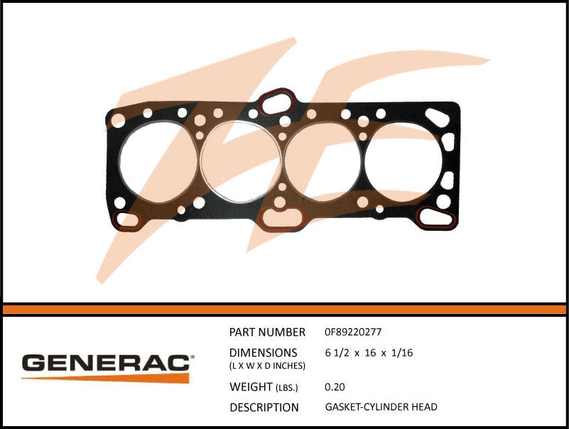 Generac 0F89220277 Cylinder Head Gasket 2.4L Hyundai