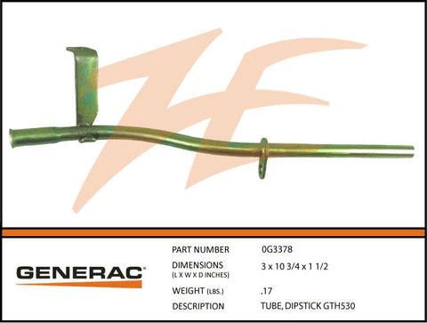 Generac 0G3378 Dipstick Tube GT530