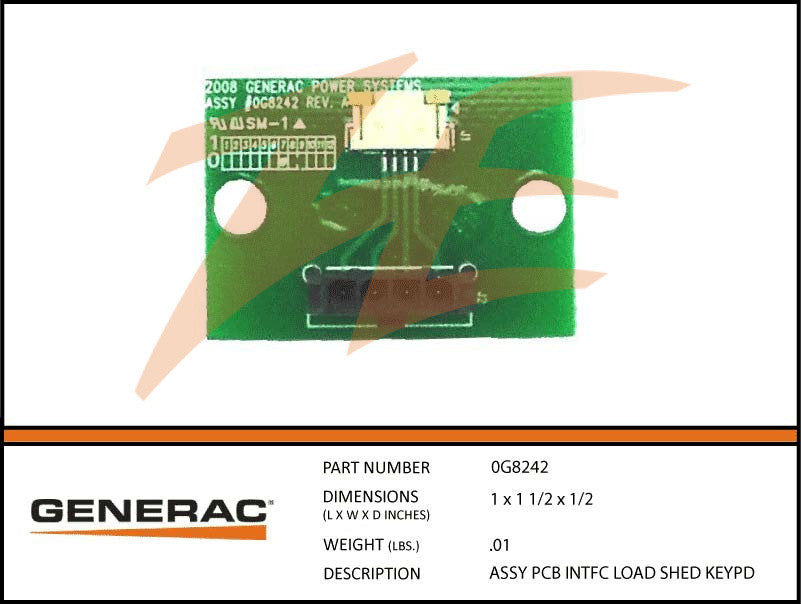 Generac 0G8242 Load Shed Keypad Interface Assembly